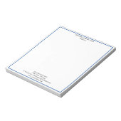 Bloc-note Blanc bleu minimaliste professionnel (Tourné)