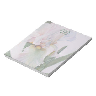 BLOC-NOTE BLANC IRIS WATERCOLOR FLOWER NOTE PAD