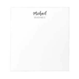 Bloc-note Blanc Minimaliste Classique Élégant Simple