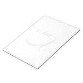 Bloc-note Blanc Monogramme Unique Personnalisé Simple (Incliné)