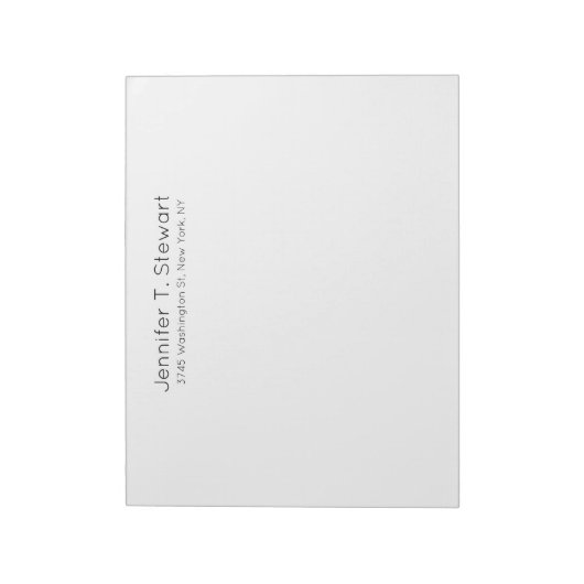 Bloc-note Blanc Professionnel Élégant Simple (Tourné)