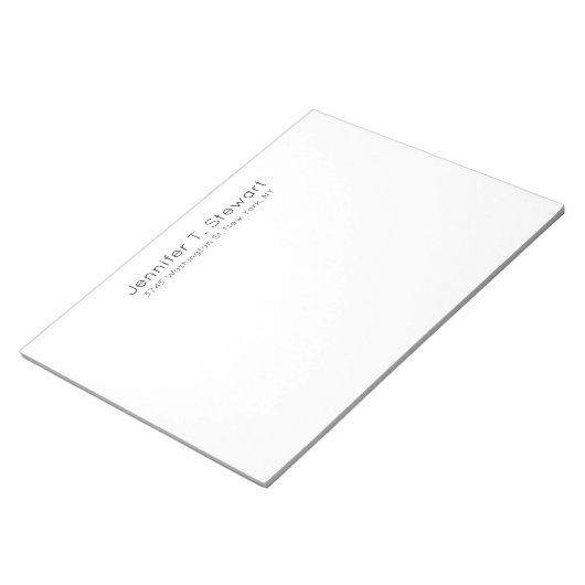 Bloc-note Blanc Professionnel Élégant Simple (Incliné)
