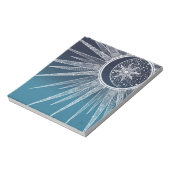 Bloc-note Blanc Sun Moon Mandala Blue Gradient Design (Tourné)
