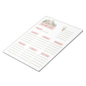 Bloc-note Blanc vert rose floral Boho Pages hebdomadaires de (Incliné)