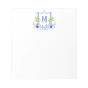 Bloc-note Blason Monogramme d'Arbre de Citron à l'Aquarelle