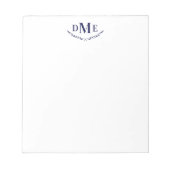 Bloc-note Blé bleu classique 3 Monogramme initial (Devant)