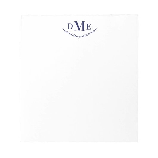 Bloc-note Blé bleu classique 3 Monogramme initial (Devant)