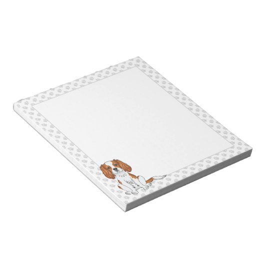 Bloc-note Blenheim Cavalier King Charles Spaniel & Paws (Incliné)