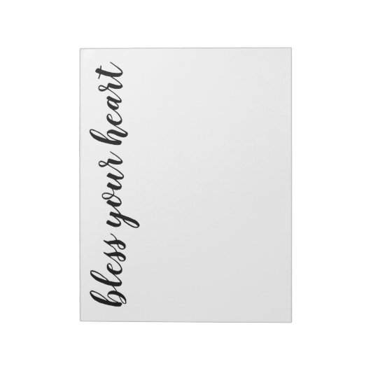 Bloc-note Bless Your Heart Black Script Print (Tourné)