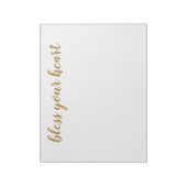 Bloc-note Bless Your Heart Script Doré (Tourné)