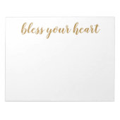 Bloc-note Bless Your Heart Script Doré (Devant)