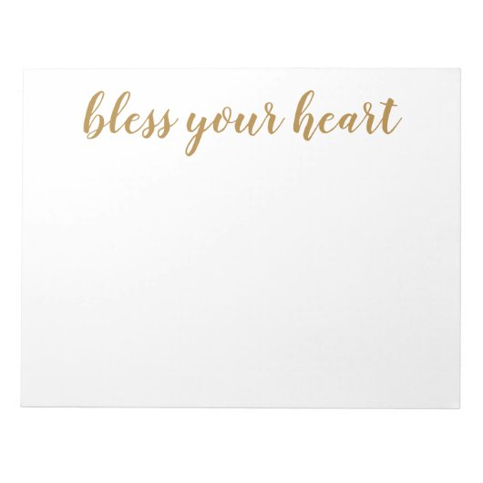 Bloc-note Bless Your Heart Script Doré (Devant)
