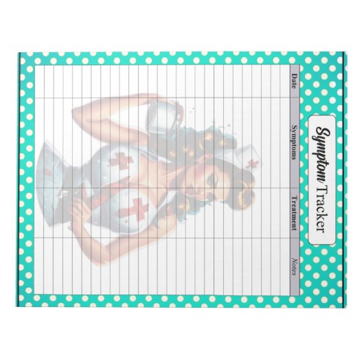 Bloc-note Blessé Infirmière Pinup_ Tracker Symptom (Devant)