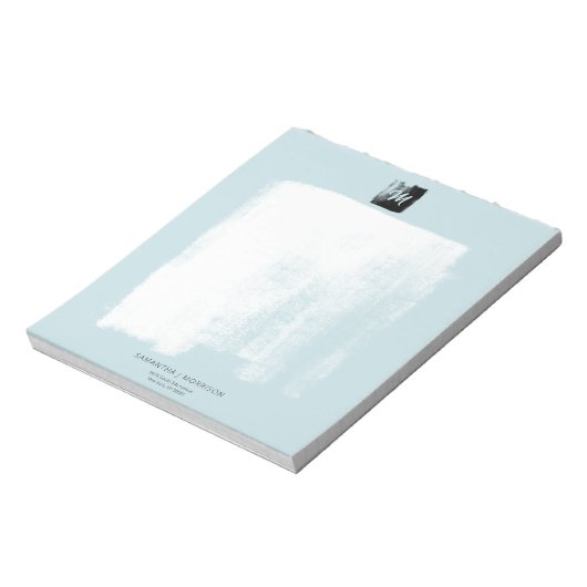 Bloc-note Bleu Artistique Nom du monogramme Formel Unique Él (Tourné)