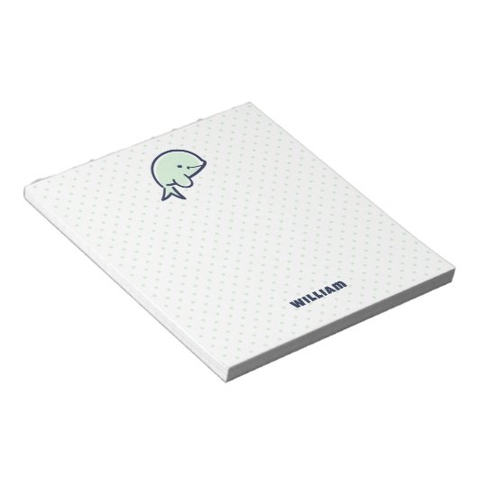 Bloc-note Bleu Béluga Béluga Nom des garçons (Incliné)