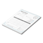 Bloc-note Bleu blanc de base avec logo petite entreprise fac (Tourné)