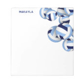 Bloc-note bleu blanc volleyballs accent (Devant)