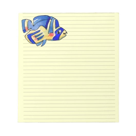 Bloc-note Bleu Cartoon Papillon Poisson (Devant)