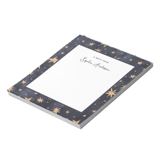 Bloc-note Bleu céleste avec Faux Gold Stars (Tourné)