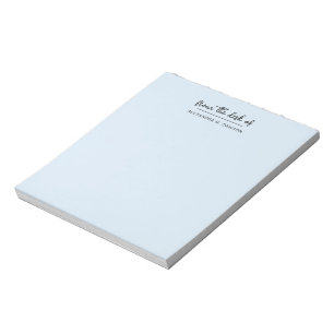 Bloc-note Bleu Clair Du Bureau Du Nom De Script Simple