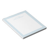 Bloc-note bleu clair en vichy mignon simple personnalisé (Incliné)