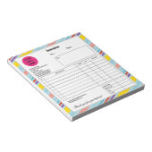 Bloc-note Bleu Colorful Stripe Entreprise Magasin Facture (Incliné)