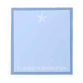 Bloc-note Bleu côtier et poisson d'eau blanche Personnalisé (Devant)