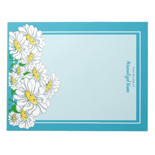 Bloc-note Bleu de marguerite - Bleu Non doublé (Devant)