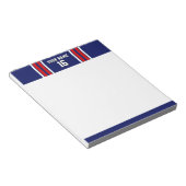 Bloc-note Bleu de marine avec Red White Strips Team Jersey (Incliné)