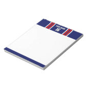 Bloc-note Bleu de marine avec Red White Strips Team Jersey (Tourné)