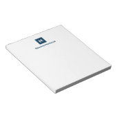 Bloc-note Bleu de Prusse Chic Moderne Monogramme Nom (Incliné)
