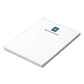 Bloc-note Bleu de Prusse Chic Moderne Monogramme Nom (Tourné)