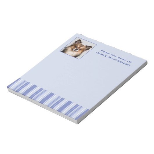 Bloc-note Bleu Denim avec nom et insertion photo (Tourné)