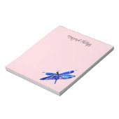 Bloc-note Bleu Dragonfly Personnalisée Pastel Rose (Tourné)