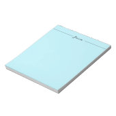 Bloc-note Bleu Élégant Simple Moderne Nom Professionnel (Tourné)