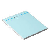 Bloc-note Bleu Élégant Simple Moderne Nom Professionnel (Incliné)