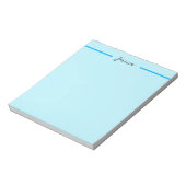 Bloc-note Bleu Élégant Simple Moderne Nom Professionnel (Tourné)