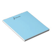 Bloc-note Bleu Élégant Simple Moderne Nom Professionnel (Incliné)