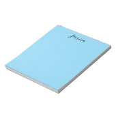 Bloc-note Bleu Élégant Simple Moderne Nom Professionnel (Tourné)