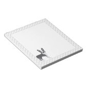 Bloc-note Bleu Et Blanc Boston Terrier Cartoon Chien & Paws (Incliné)