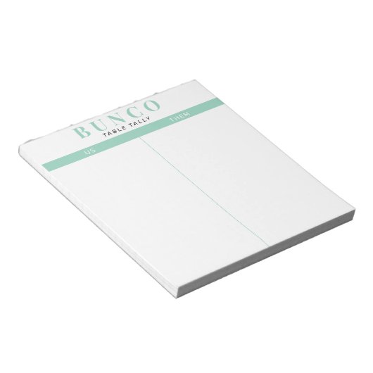 Bloc-note Bleu et blanc de menthe simple Tally (Incliné)