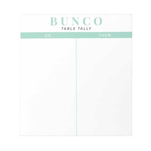 Bloc-note Bleu et blanc de menthe simple Tally (Devant)