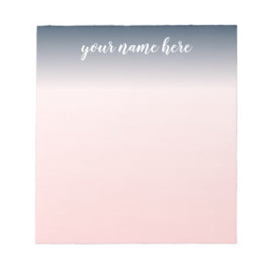 Bloc-note Bleu et bloc - notes personnalisé par rose