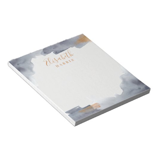 Bloc-note Bleu et or Aquarelle (Incliné)