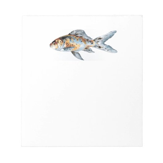 Bloc-note Bleu et orange Shubunkin Goldfish Fine Art (Devant)