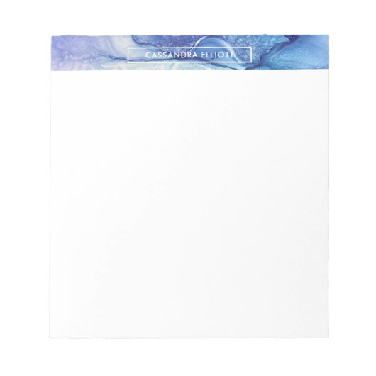 Bloc-note Bleu et pourpre Encre d'alcool Liquide Art Abstrai (Devant)