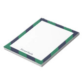 Bloc-note Bleu et vert rayures personnalisées (Tourné)