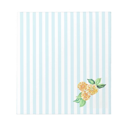 Bloc-note Bleu Fleur Jaune Bande (Devant)