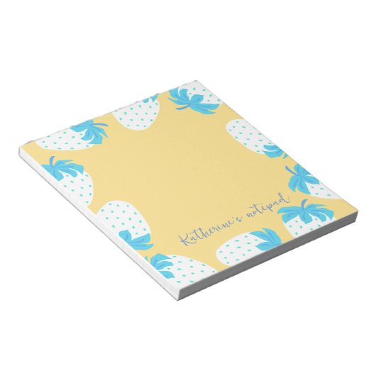 Bloc-note Bleu fraise jaune (Incliné)
