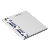 Bloc-note bleu gris équipe couleurs entraîneur de football p (Incliné)